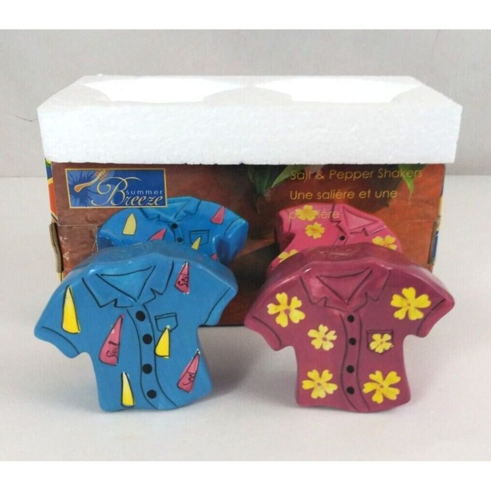Vintage Alco Summer Breeze Hawaiian Shirts Salt & Pepper Shakers #19246BE